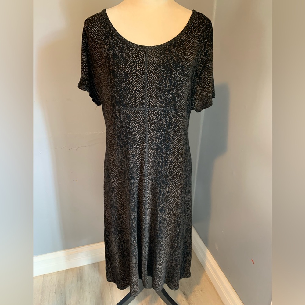 Vintage Carole Little  Dress  Black/Tan MIDI length Size 12